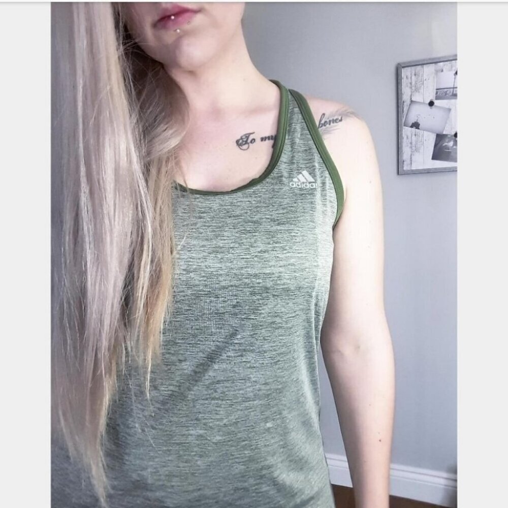 𝅺nwot GREEN ADIDAS WORKOUT TANK